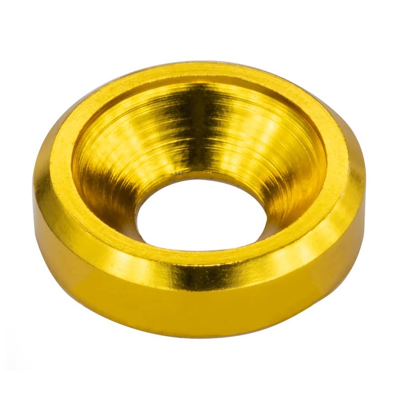 Lagefefe [60PCS] M3 Finishing Countersunk Washers, Anodized Aluminum Alloy, Head Washers Gaskets Cup Shim for Screw RC/FPV/PC/Drone/Mechanical Accessories Parts, Golden - Image 1